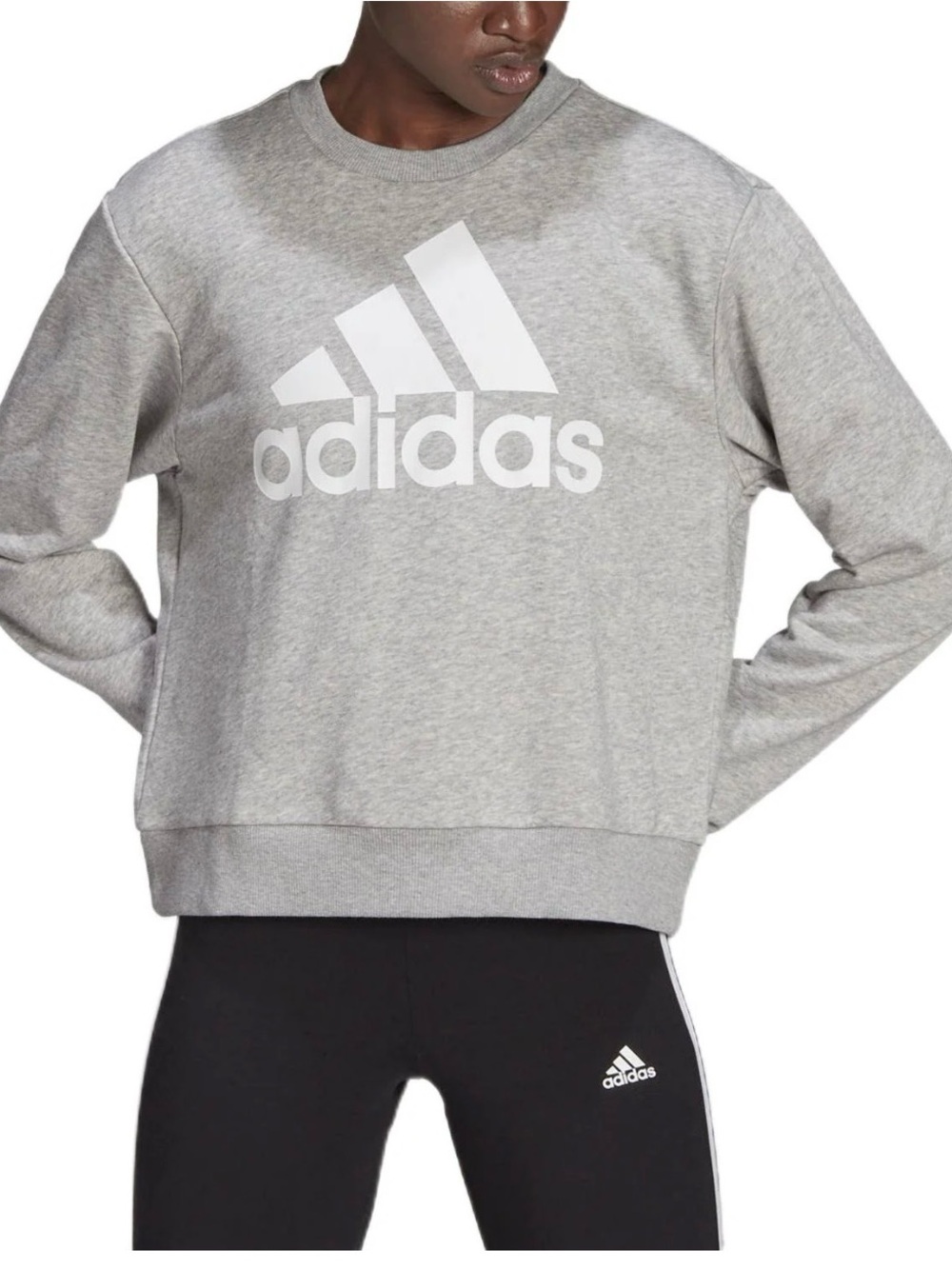 adidas Grey Crewneck Sweatshirt with White Logo